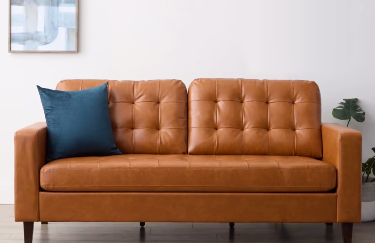 Camel Faux Leather Chair